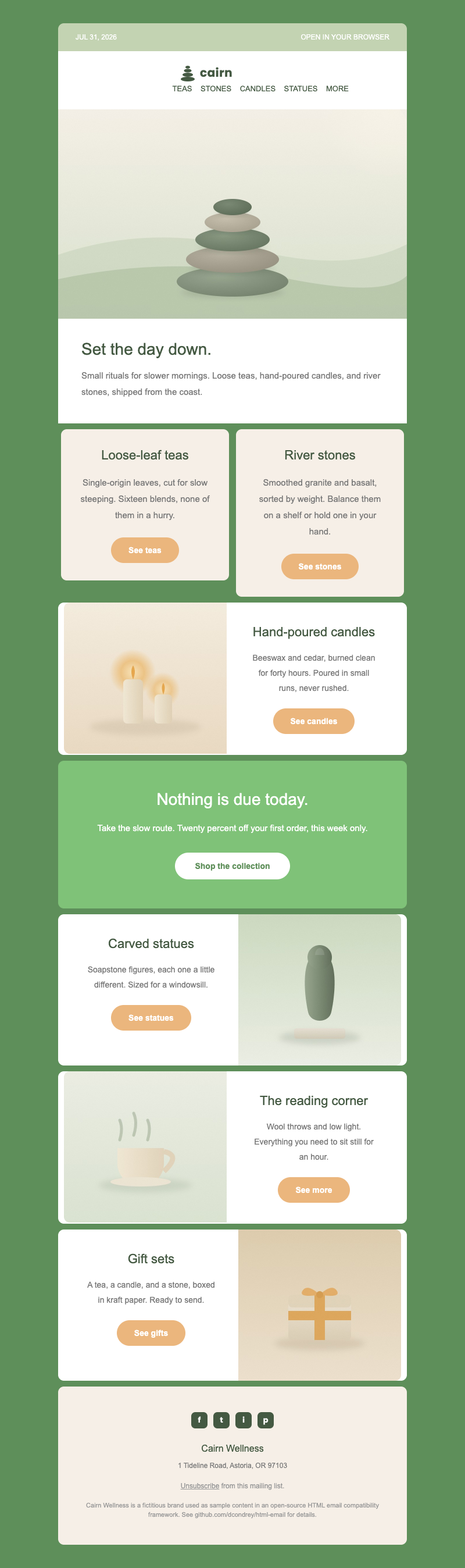 Cairn Wellness template preview