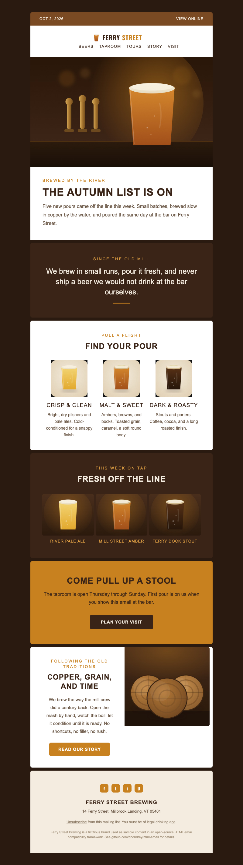Ferry Street Brewing template preview