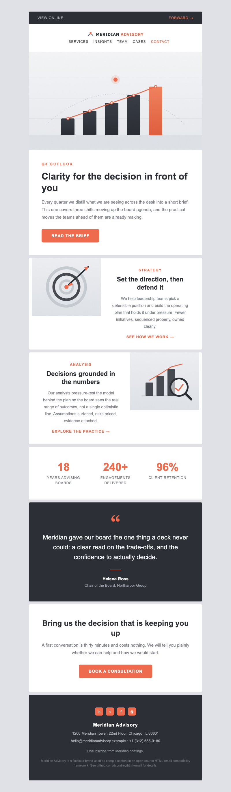Meridian Advisory template preview