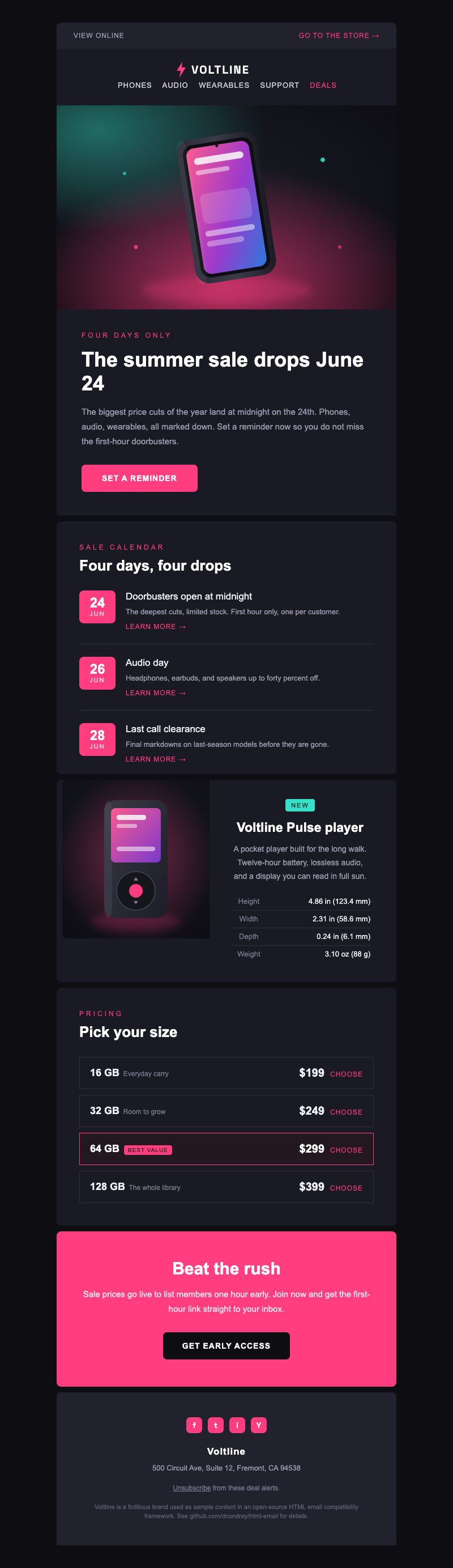 Voltline template preview