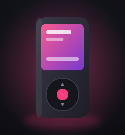 The Voltline Pulse music player, front view